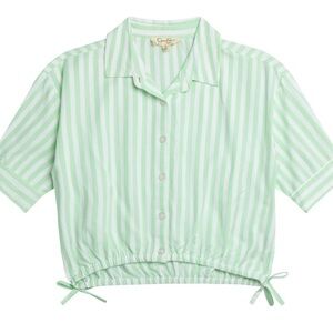 💚Jessica Simpson Green Striped Shirt💚